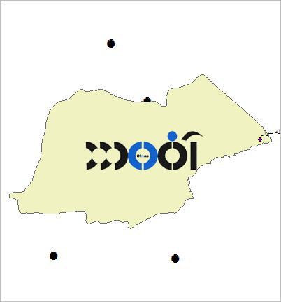 شیپ فایل شهرهای شهرستان بیله سوار به صورت نقطه ای